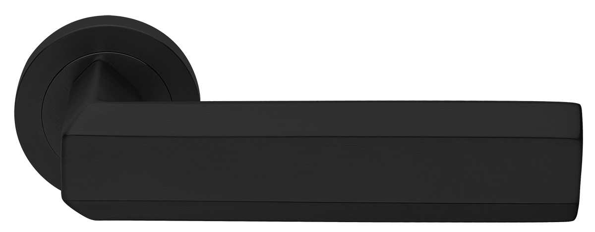 Ручка дверная HARMONY R2 NERO раздельная на круглой розетке, цвет - черный фото купить Екатеринбург