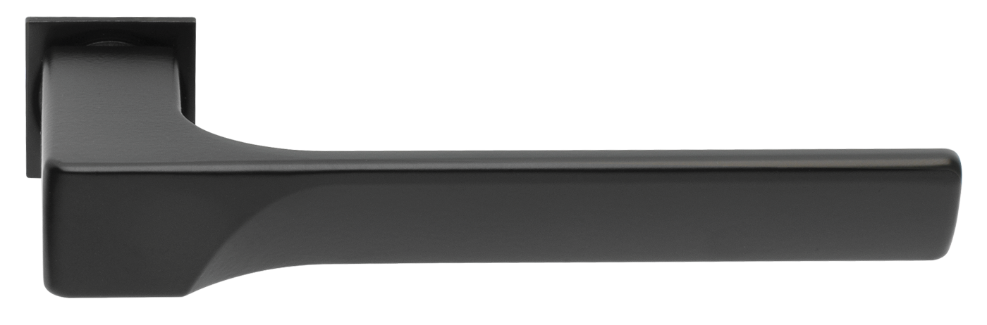 Ручка дверная FIORD-SM NERO-ST, с невидимой квадратной розеткой, цвет - черный soft-touch фото купить Екатеринбург