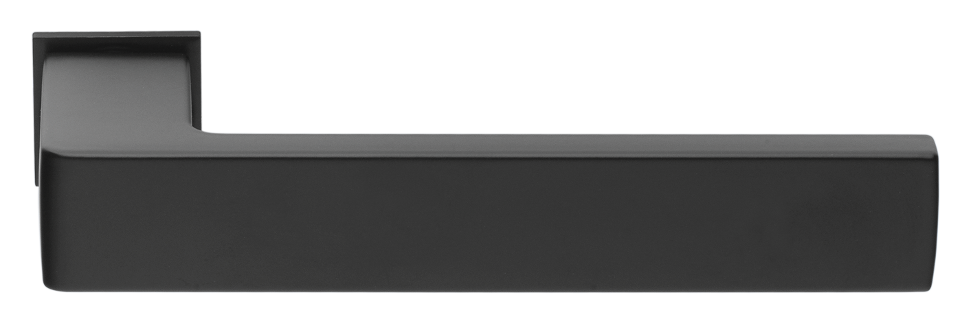 Ручка дверная HORIZONT-SM NERO-ST с невидимой квадратной розеткой, цвет - черный soft-touch фото купить Екатеринбург
