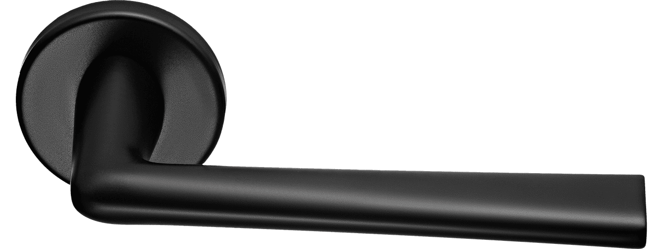 Ручка дверная THE FORCE R5 NERO-ST на круглой розетке, цвет - черный soft-touch фото купить Екатеринбург