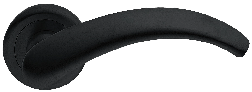Ручка дверная ARCH R4 NERO раздельная на круглой розетке, цвет - черный фото купить Екатеринбург