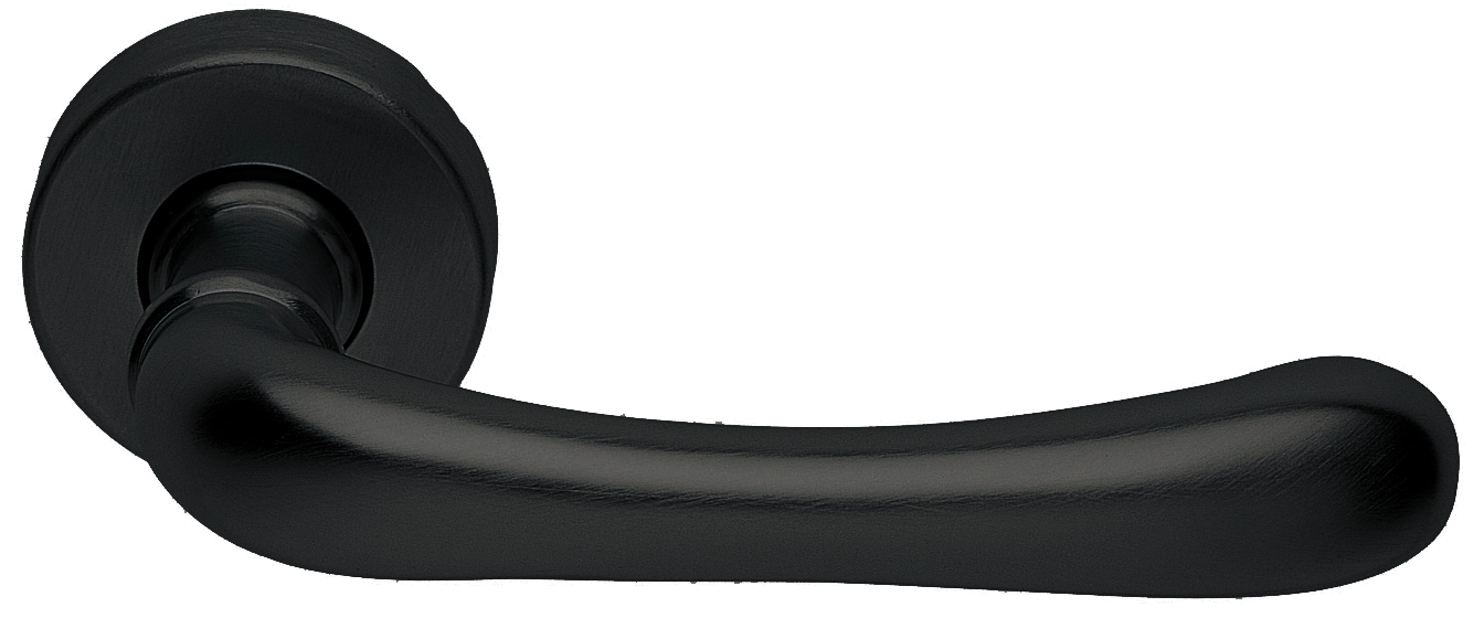 Ручка дверная RING R3-E NERO раздельная на круглой розетке, цвет - черный фото купить Екатеринбург