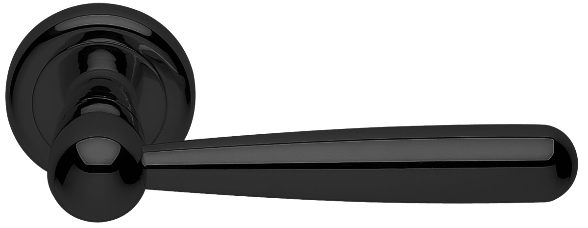 Ручка дверная PINOKKIO R4 NERO раздельная на круглой розетке, цвет - черный фото купить Екатеринбург