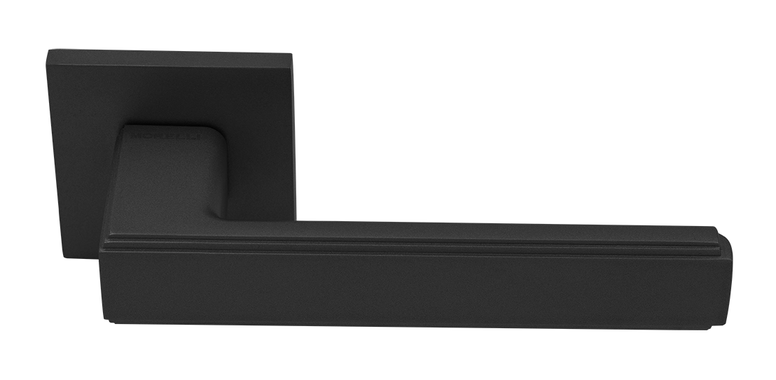 Ручка дверная MH-64-S6 BL STEPS на квадратной розетке 6 мм, цвет черный фото купить Екатеринбург