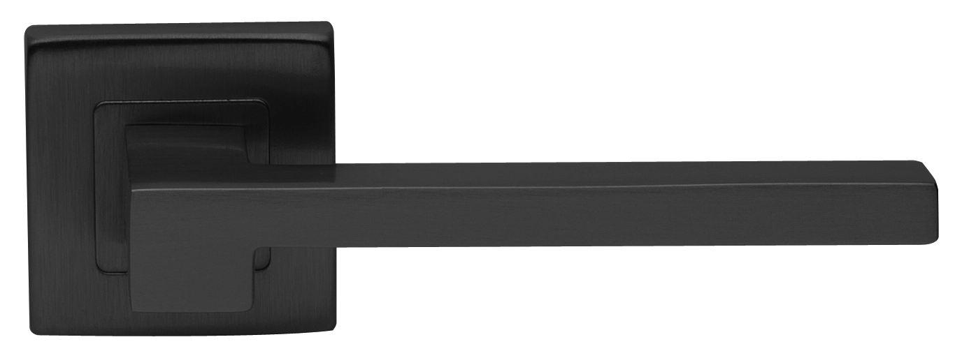 Ручка дверная STONE S3 NERO раздельная на квадратной розетке, цвет черный, латунь фото купить в Екатеринбурге