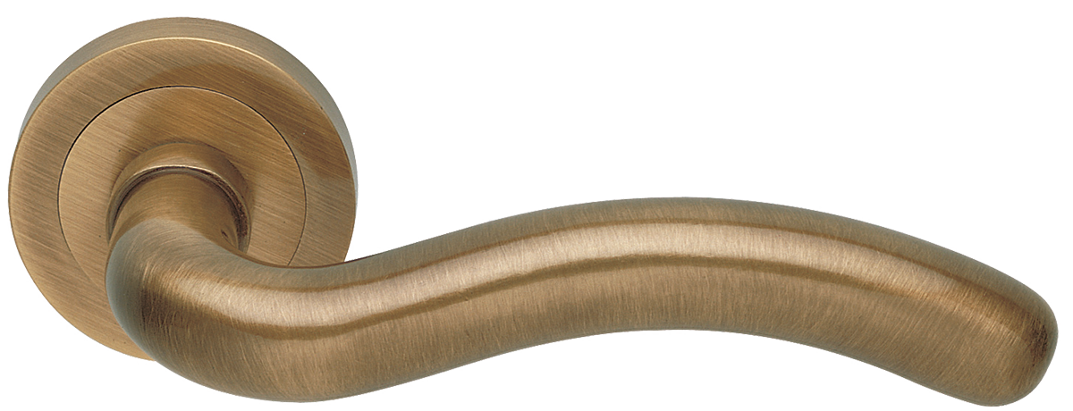 Ручка дверная SNAKE R2 BGO раздельная на круглой розетке, цвет - матовая бронза фото купить в Екатеринбурге