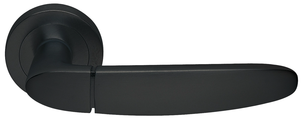 Ручка дверная SAIL R2 NERO раздельная на круглой розетке, цвет - черный фото купить в Екатеринбурге