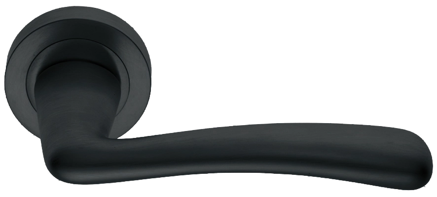 Ручка дверная COCKATOO R2 NERO раздельная на круглой розетке, цвет - черный фото купить в Екатеринбурге