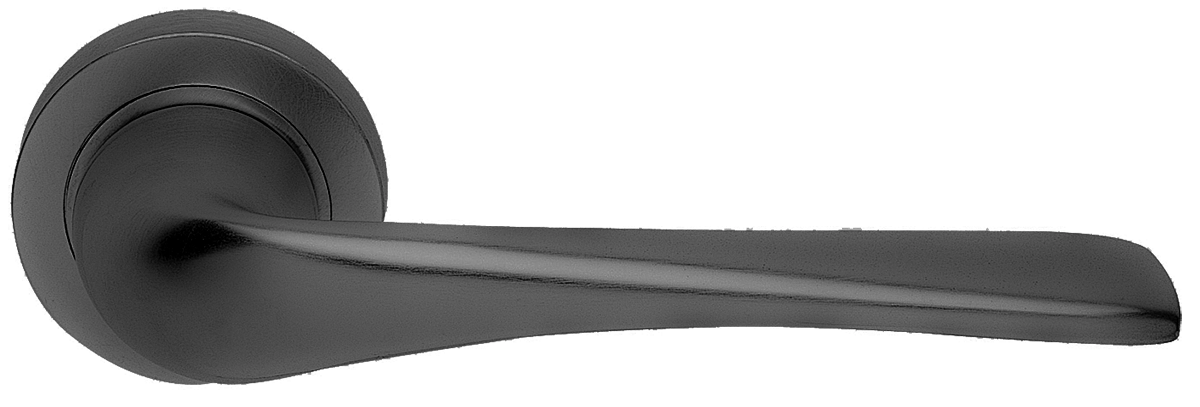 Ручка дверная LE MANS R2 NERO раздельная на круглой розетке, цвет - черный фото купить в Екатеринбурге