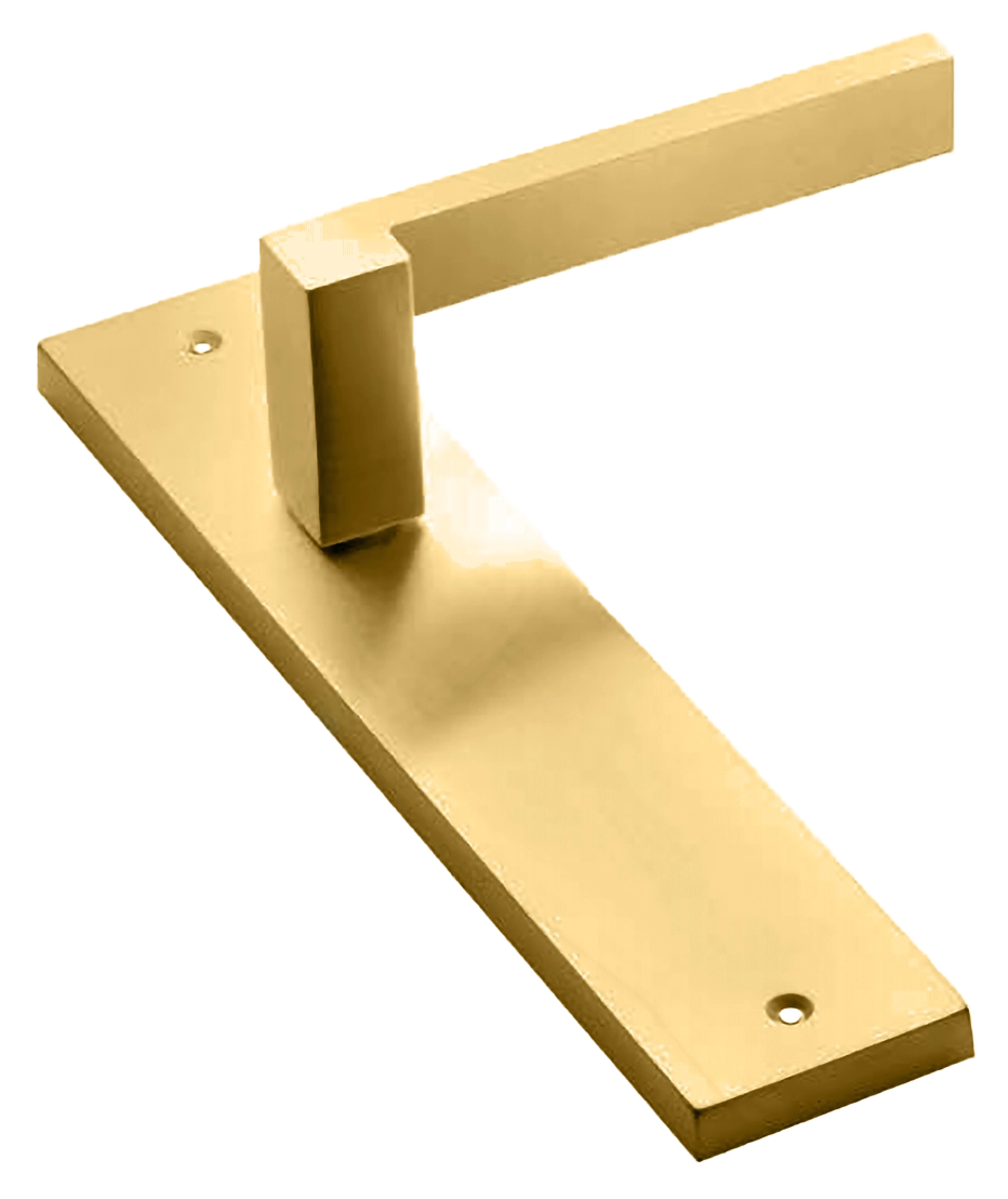 Ручка дверная на планке STONE PL OSA, цвет матовое золото, латунь фото купить в Екатеринбурге