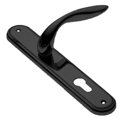 Ручка дверная на планке LEON PL NERO, цвет черный, латунь фото купить в Екатеринбурге