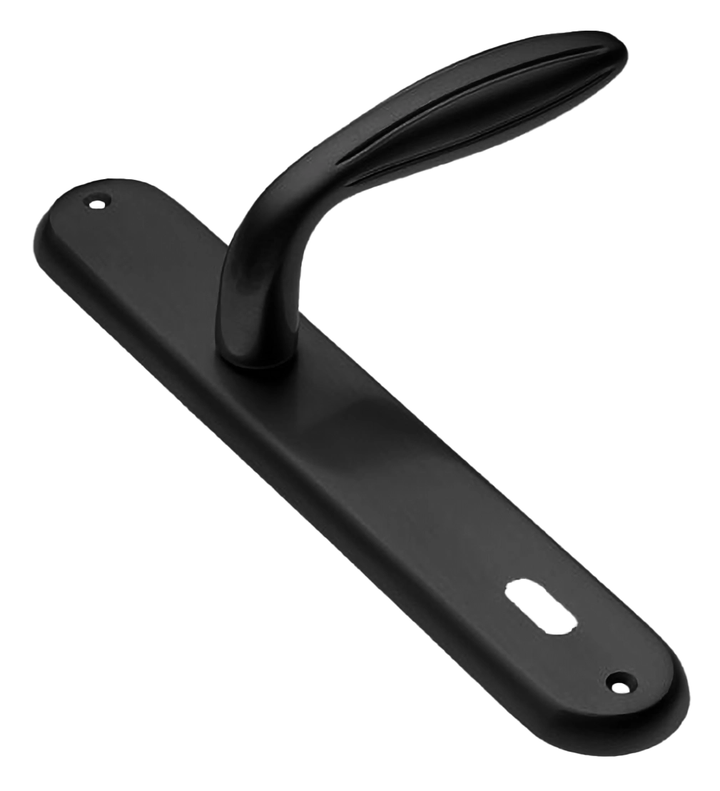 Ручка дверная на планке BUD PL NERO, цвет черный, латунь фото купить в Екатеринбурге