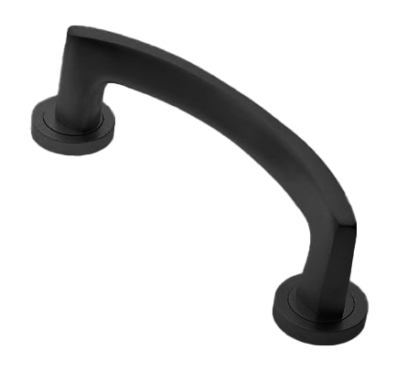 Ручка-скоба дверная WIND PH NERO на круглой розетке, цвет черный, латунь фото morelli Екатеринбург