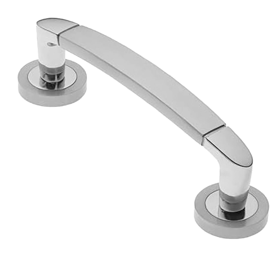 Ручка-скоба дверная SAIL PH CSA/CRO на круглой розетке, цвет матовый хром/хром, латунь фото купить в Екатеринбурге