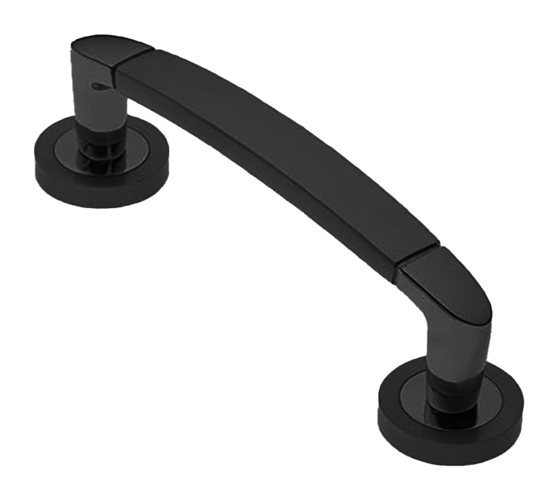 Ручка-скоба дверная SAIL PH NERO на круглой розетке, цвет черный, латунь фото купить в Екатеринбурге