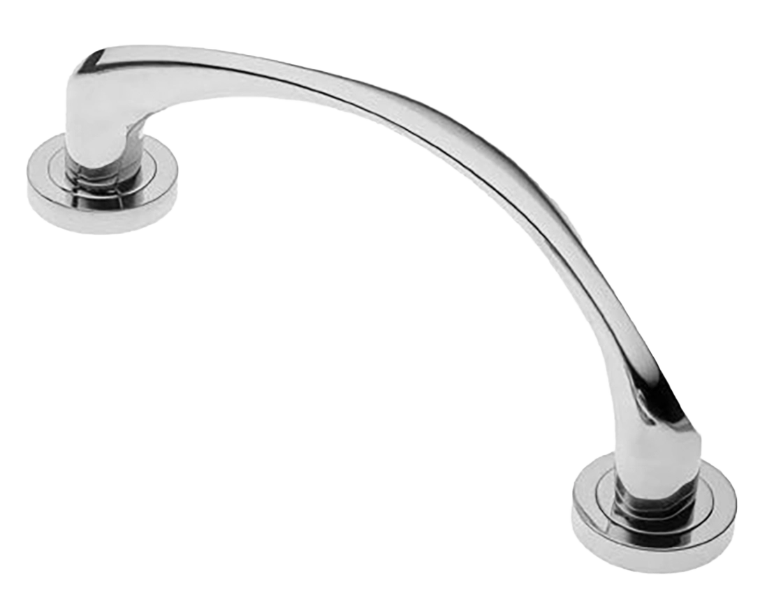 Ручка-скоба дверная COBRA PH CRO на круглой розетке, цвет хром, латунь фото купить в Екатеринбурге