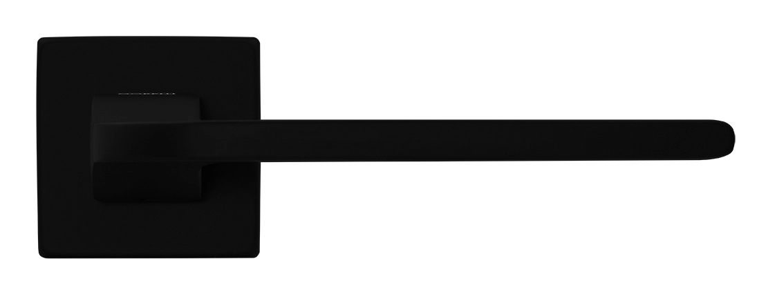 Ручка дверная SPUTNIK S5 NERO-ST на квадратной розетке, цвет черный soft-touch, ЦАМ фото купить в Екатеринбурге