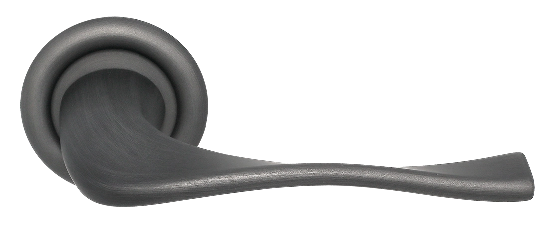 Ручка дверная SKYSCRAPER R7 SST на круглой розетке, цвет Летняя гроза/Summer Storm фото фурнитура Екатеринбург