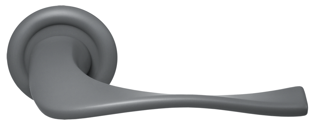 Ручка дверная SKYSCRAPER R7 SSW на круглой розетке, цвет Стокгольмский снегопад/Stockholm Snowfall фото купить Екатеринбург