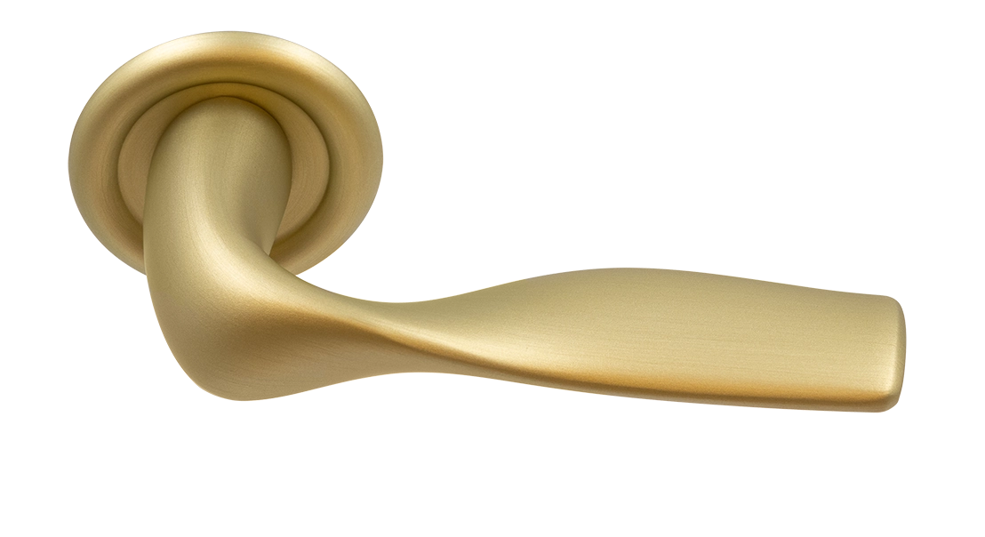 Ручка дверная LVB R7 AH на круглой розетке, цвет Осенний мёд/Autumn Honey фото купить Екатеринбург