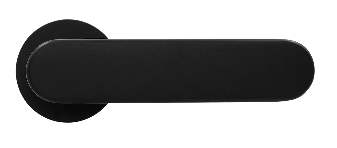 Ручка дверная MH-65-R6 R6 SEMPIONE BL на круглой розетке, цвет черный фото купить в Екатеринбурге