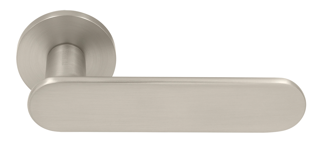 Ручка дверная MH-65-R6 SEMPIONE MSN на круглой розетке, цвет матовый сатинированный никель фото купить Екатеринбург