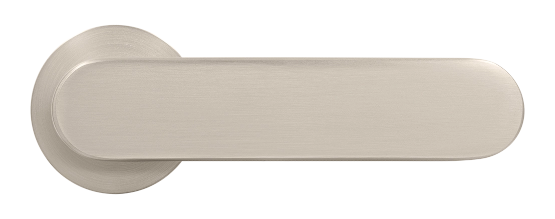 Ручка дверная MH-65-R6 SEMPIONE MSN на круглой розетке, цвет матовый сатинированный никель фото купить в Екатеринбурге