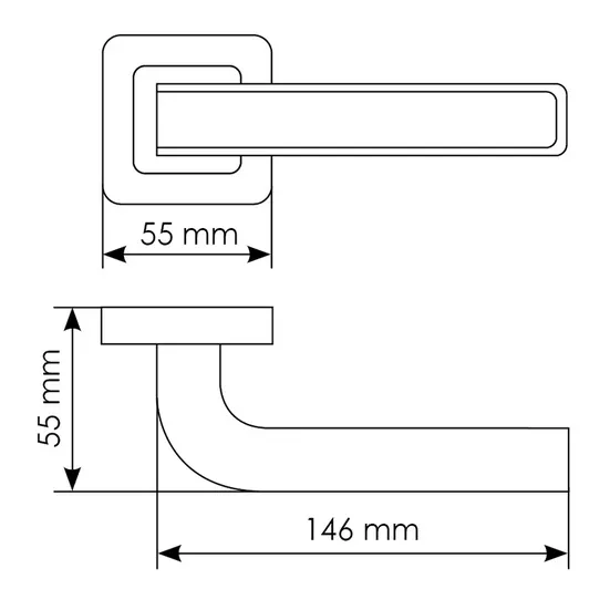 Комплект дверных ручек MH-46 SC/W-S55 + завертка сантехническая MH-WC-S55 SC/CP, цвет хром фото купить в Екатеринбурге