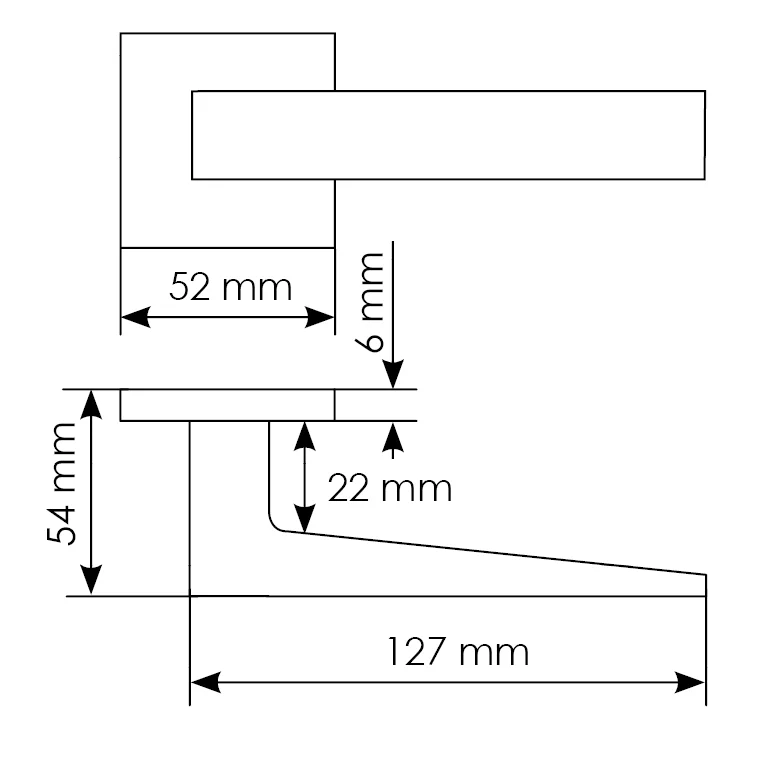 Комплект дверных ручек MH-54-S6 BL с заверткой MH-WC-S6 BL + замок M1895 BL, цвет черный фотомореллиЕкатеринбург