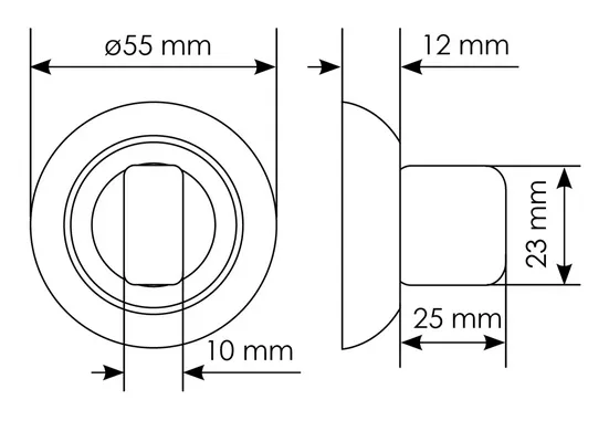 Комплект дверных ручек MH-03 BL с заверткой MH-WC BL + магнитный замок M1895 BL, цвет черный  фото дверная фурнитура Екатеринбург