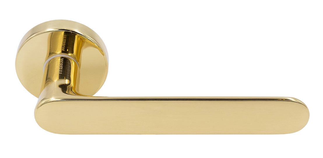 Ручка дверная LE BOAT R5 OTL раздельная на круглой розетке, цвет золото, латунь фото купить Екатеринбург