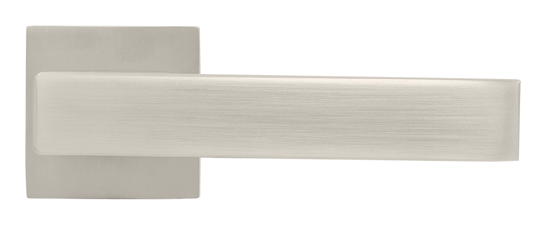 Ручка дверная LOT MH-56-S6 MSN раздельная на квадратной розетке 6 мм, цвет матовый сатинированный никель, ЦАМ фото купить в Екатеринбурге