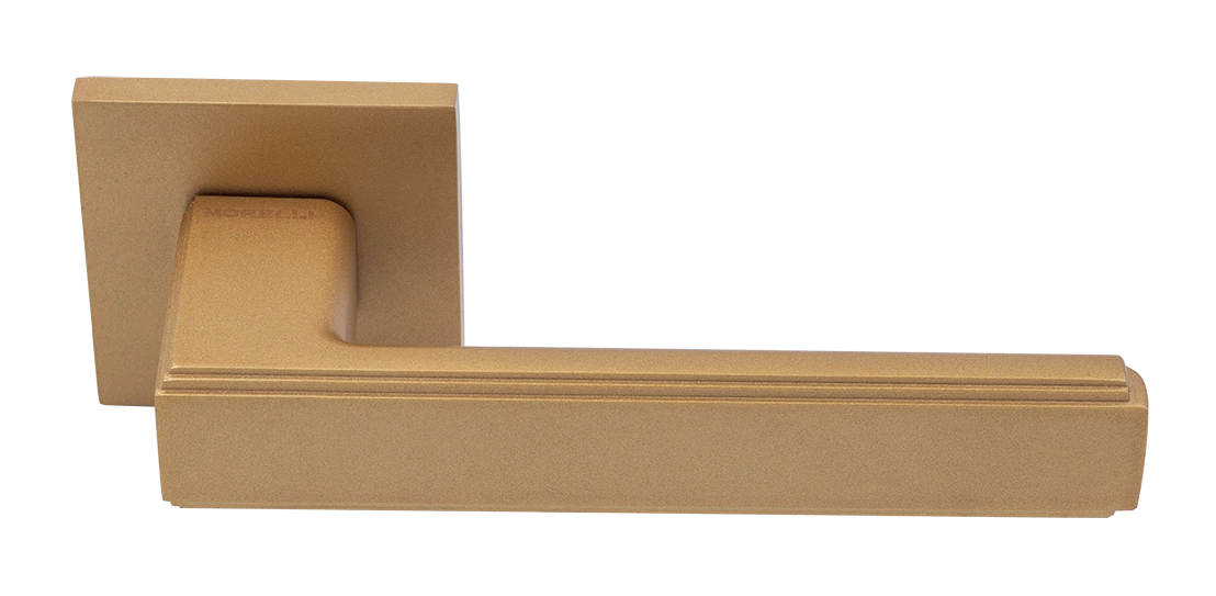 Ручка дверная MH-64-S6 FTG STEPS на квадратной розетке 6 мм, цвет матовое итальянское золото фото купить Екатеринбург