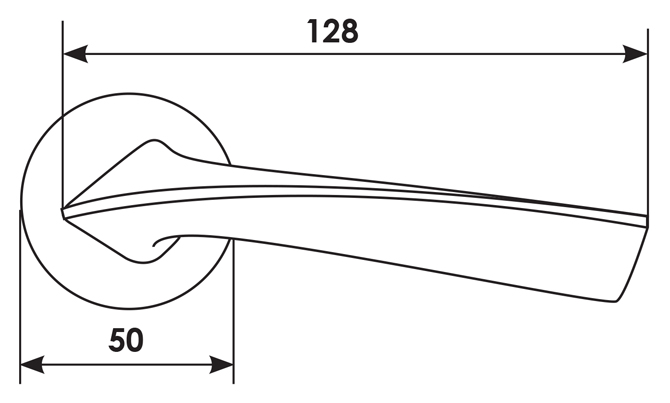 Ручка дверная COMETA R5 NIS раздельная на круглой розетке, цвет - матовый никель, ЦАМ фото купить в Екатеринбурге