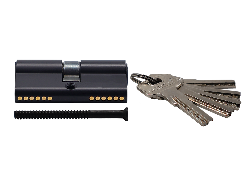 Ключевой цилиндр высокой секретности HS 60C BL (60мм) цвет черный фото купить в Екатеринбурге