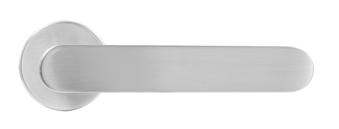 Ручка дверная LE BOAT R5 CSA раздельная на круглой розетке, цвет матовое матовый хром, латунь фото купить в Екатеринбурге