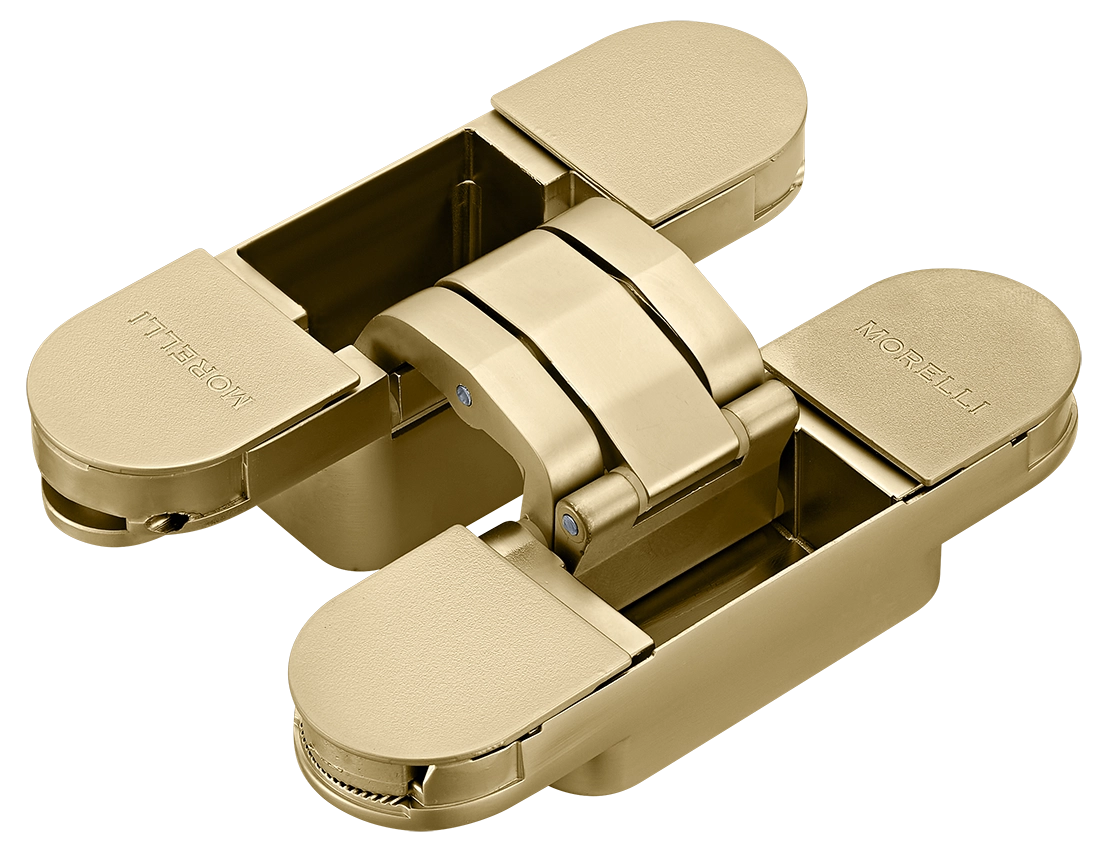 Петля скрытая HH-24 MSG врезная с 3D-регулировкой вес полотна до 40 кг, цвет матовое сатинированное золото фото купить Екатеринбург
