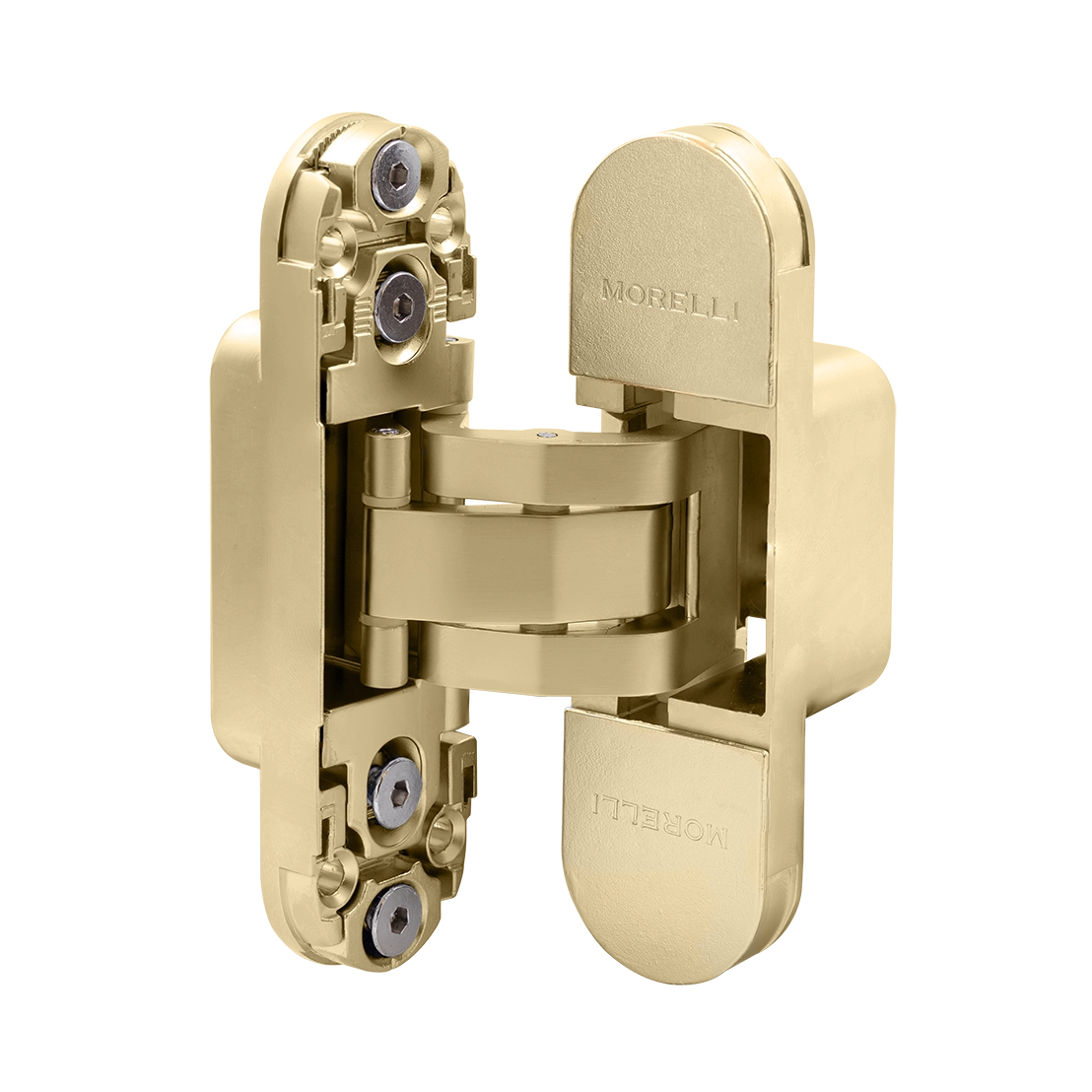 Петля скрытая HH-24 MSG врезная с 3D-регулировкой вес полотна до 40 кг, цвет матовое сатинированное золото фото купить в Екатеринбурге