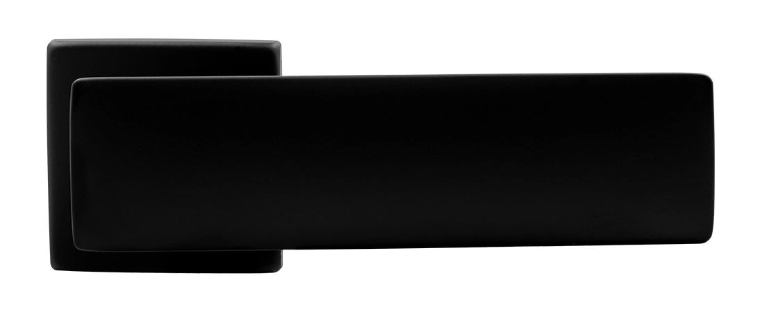 Ручка дверная SPACE S5 NERO-ST на квадратной розетке, цвет черный soft-touch, ЦАМ фото купить в Екатеринбурге