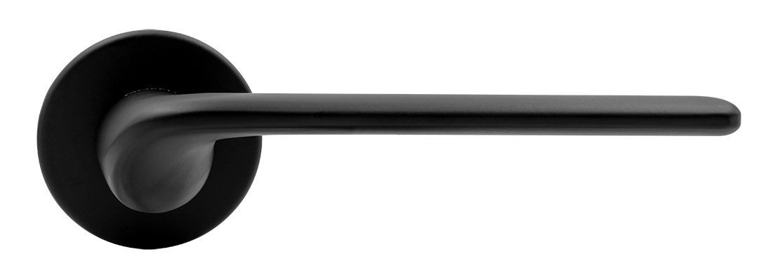 Ручка дверная TOMORROW R5 NERO-ST на круглой розетке, цвет черный soft-touch, ЦАМ фото купить в Екатеринбурге