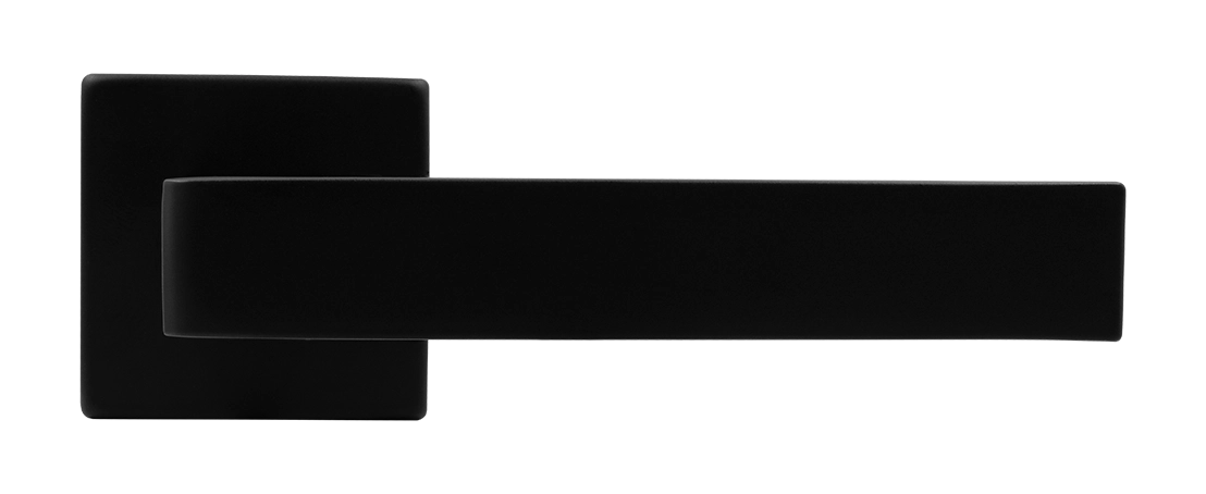 Ручка дверная HORIZONT S5 NERO-ST на квадратной розетке, цвет черный soft-touch, ЦАМ фото купить в Екатеринбурге