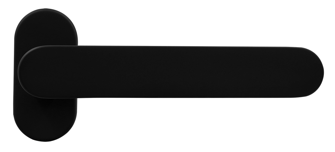 Ручка оконная LE BOAT W1 NERO-ST на прямоугольной розетке, цвет черный soft-touch, латунь фото купить Екатеринбург