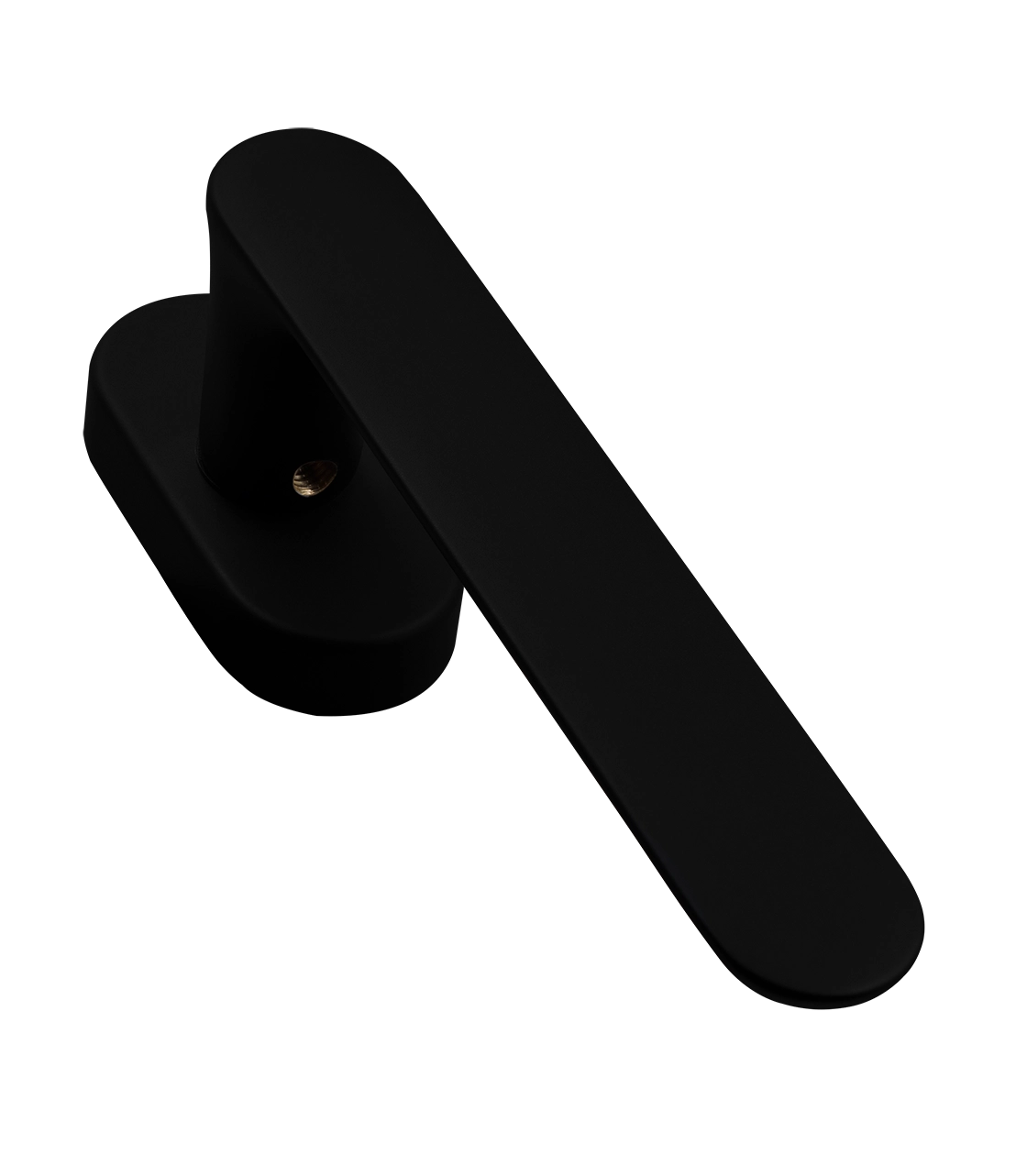 Ручка оконная LE BOAT W1 NERO-ST на прямоугольной розетке, цвет черный soft-touch, латунь фото фурнитура Екатеринбург