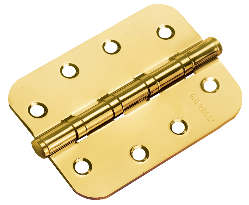 Петля стальная MSN-C 100X70X2.5-4BB SG скругленная универсальная с подшипником, вес полотна до 40 кг, цвет matte gold фото купить Екатеринбург