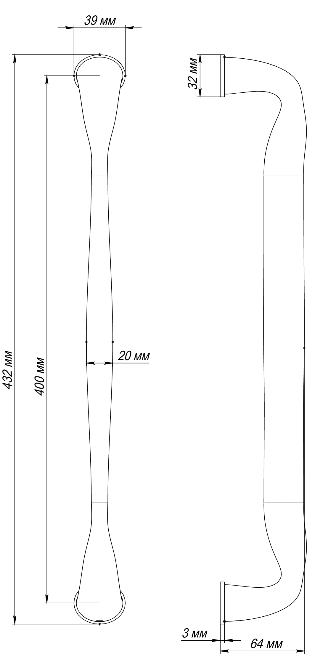 Ручка-скоба LVB PH SSW, цвет Стокгольмский снегопад/Stockholm Snowfall фото купить в Екатеринбурге