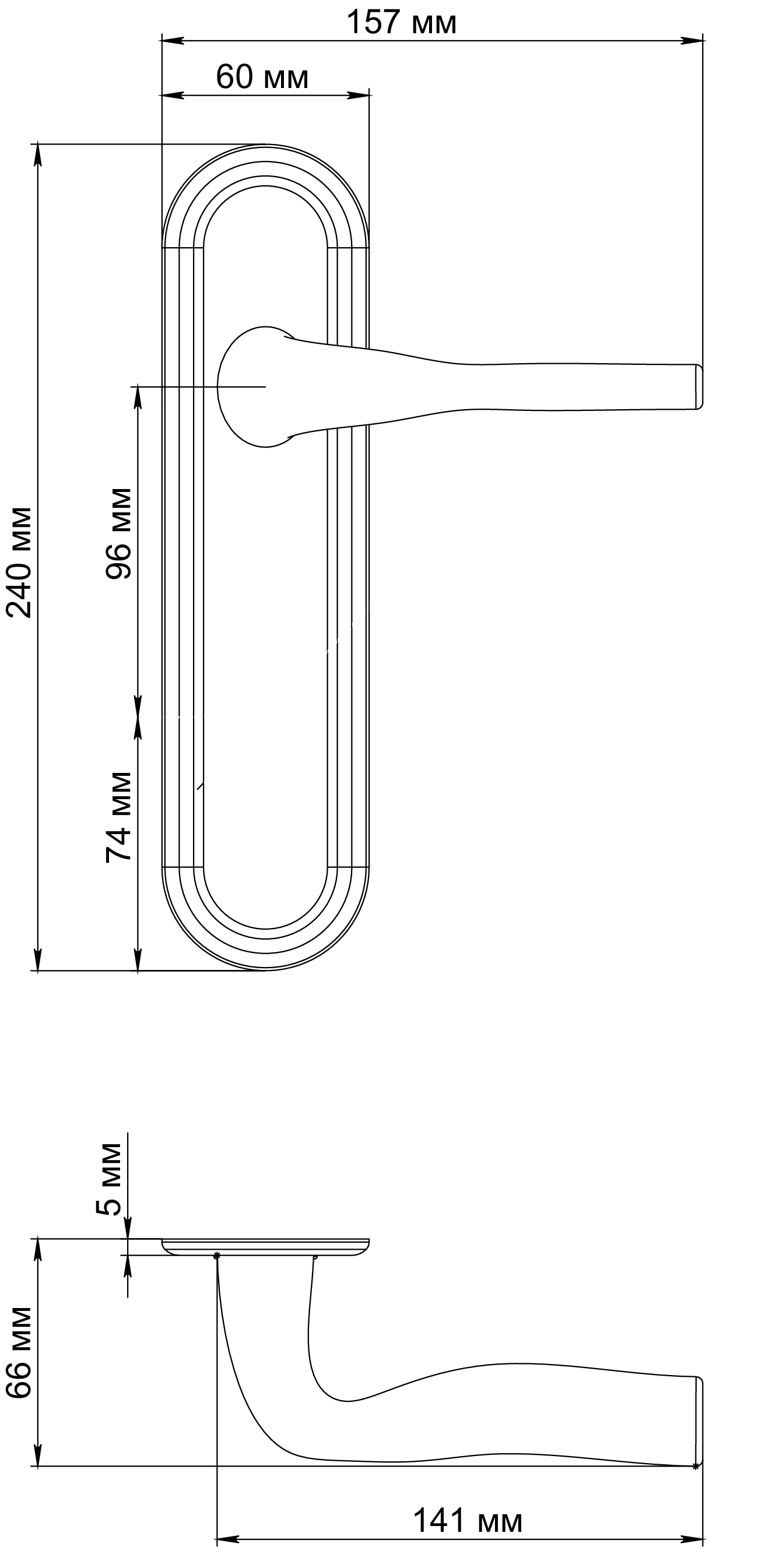 Ручка дверная LVB PLR WF на планке, цвет Зимняя стужа/Winter Frost фото фурнитура Екатеринбург