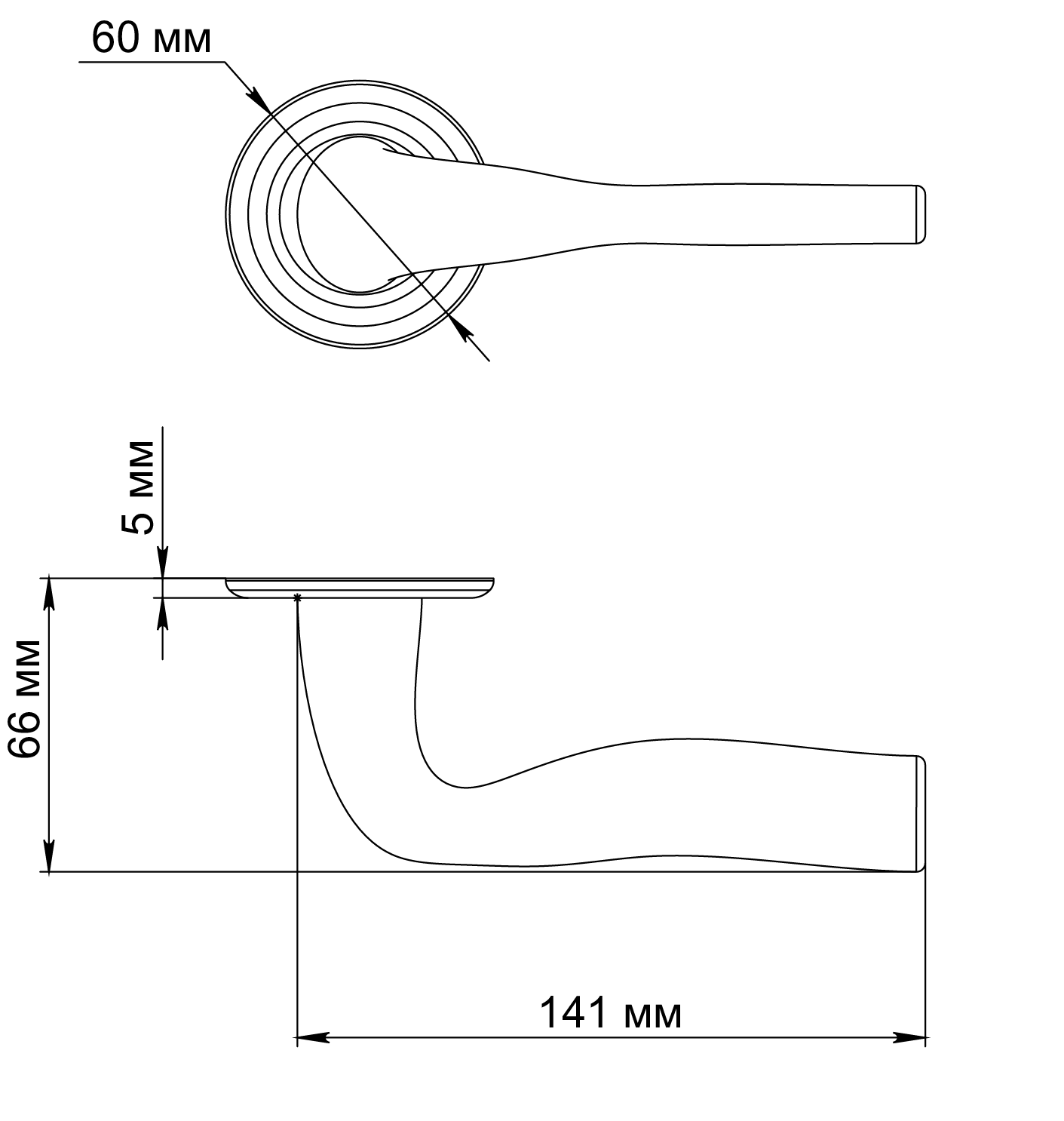 Ручка дверная LVB R7 WF на круглой розетке, цвет Зимняя стужа/Winter Frost фото фурнитура Екатеринбург