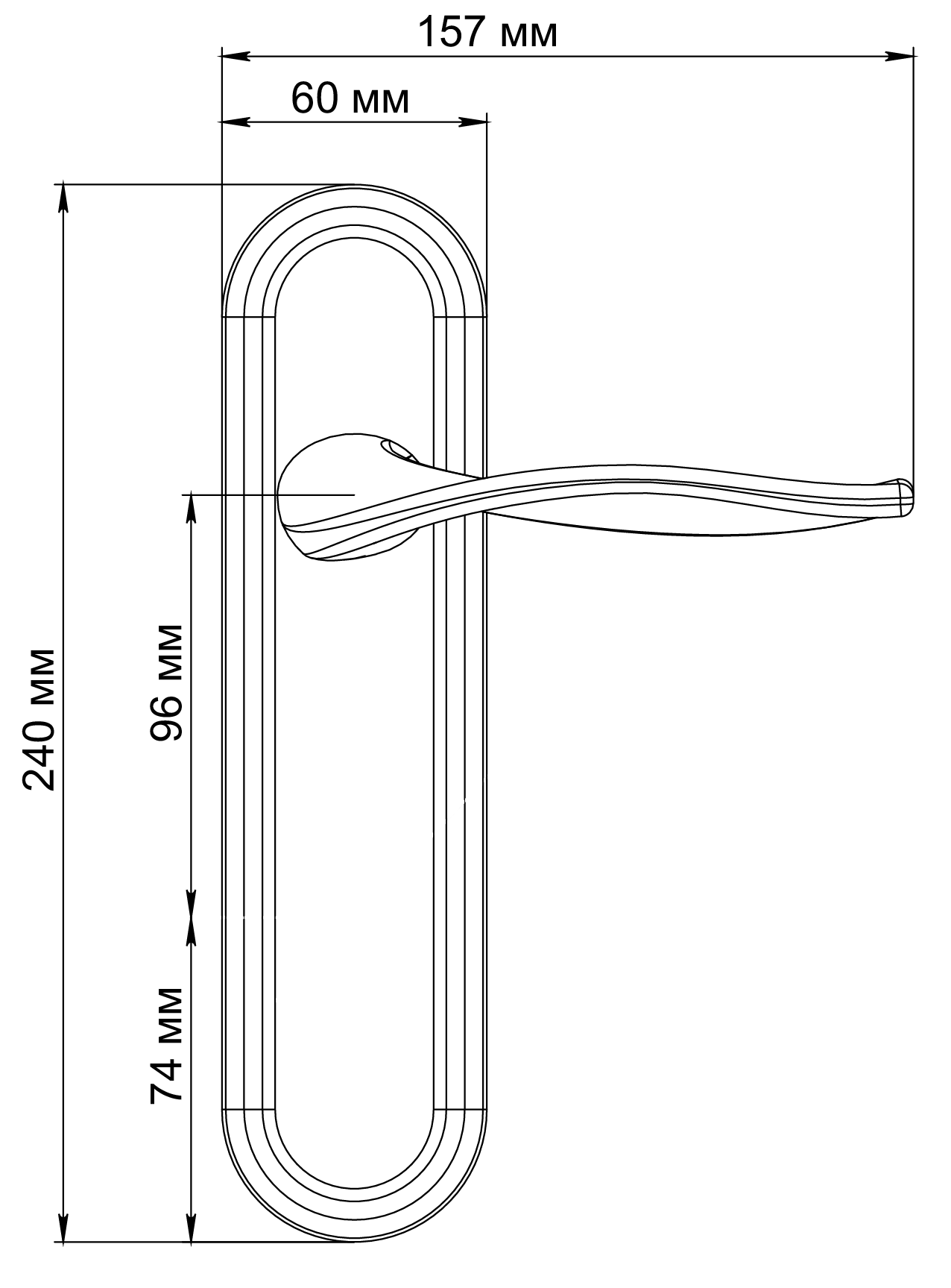 Ручка дверная SKYSCRAPER PLR SSW на планке, цвет Стокгольмский снегопад/Stockholm Snowfall фото фурнитура Екатеринбург