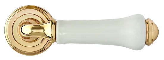 UMBERTO, ручка дверная MH-41-CLASSIC PG/W, цвет - золото/белый фото купить в Екатеринбурге