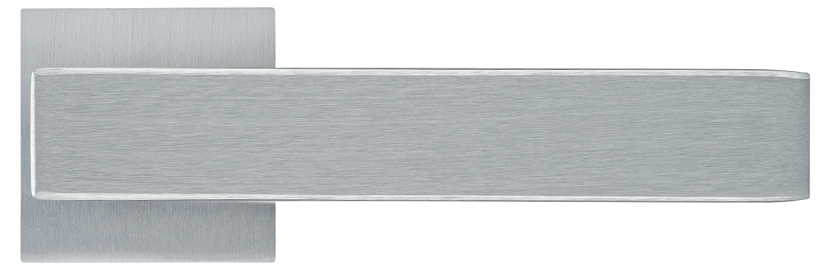 LOT ручка дверная  на квадратной розетке 6 мм, MH-56-S6 SSC, цвет - супер матовый хром фото купить в Екатеринбурге